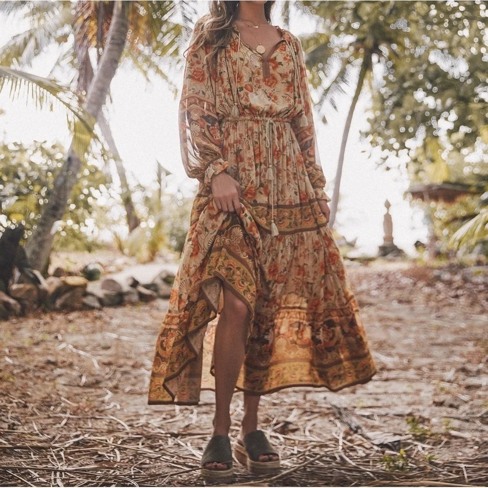 spell and the gypsy boho dress | Dresses | Spell Seashell Tiered Maxi Sz S this floaty easy 2025/10/13 Wrinkle-Free Castello Shirt Navy Taille:36/38